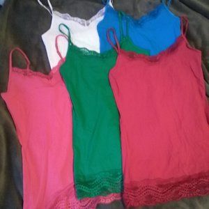 Lot of 5 Smart Set Lace Trimmed Camisoles